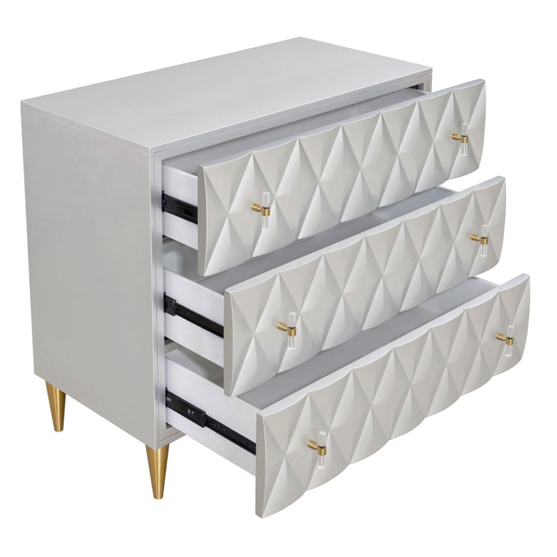 Modern Minimalist Silver Console Cabinet